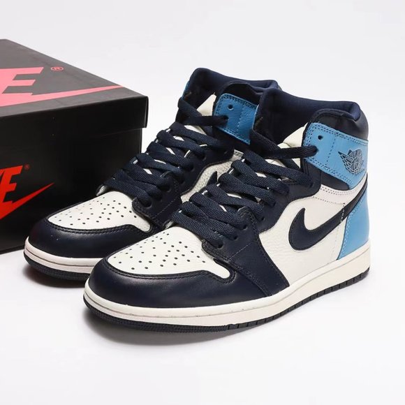 Air Jordan 1 "Obsidian" North Carolina Blue Obsidian Basketball Shoes Durant Sam - Picture 1 of 5